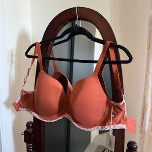 Bare Necessities Rust Orange Molded Full Coverage Bra with Light Animal Trim